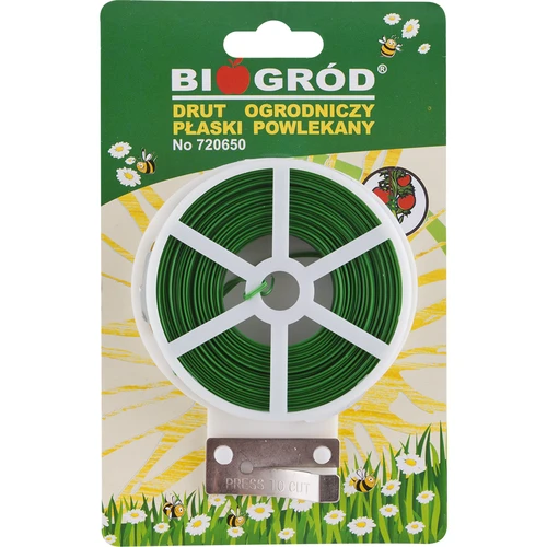 Sârmă de grădină plată, acoperită cu PVC 50m x 2mm
