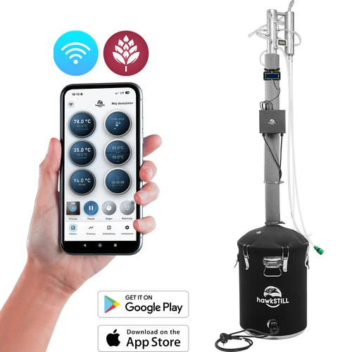 Set de distilare hawkSTILL „Degete reci” 60 L + Sistem Wi-Fi IQ cu afișaj LCD