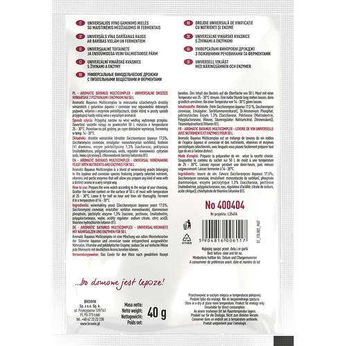 Set de pornire Aromatic Bayanus Multicomplex pentru vin, 40 g - 2