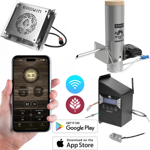 Set dragON pentru afumătoare - module IQ cu Wi‑Fi și generator de fum JET 2 LONG cu cenușar