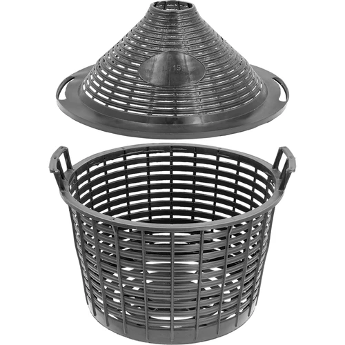 Set pentru vinificație de bază: damigeană din sticlă 15 L, în coș din plastic, cu dop și tub de fermentație - 6