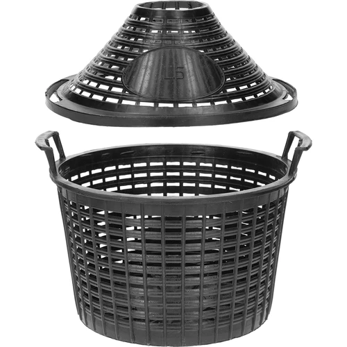 Set pentru vinificație de bază: damigeană din sticlă 5 L, în coș din plastic, cu dop și tub de fermentație - 6
