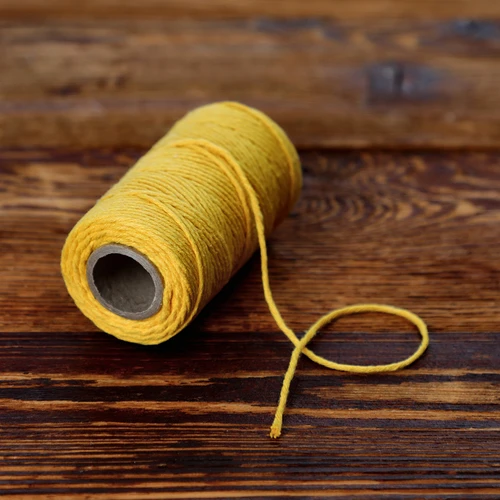 Sfoară de bumbac galbenă 2 mm/55 m/100 g - 5