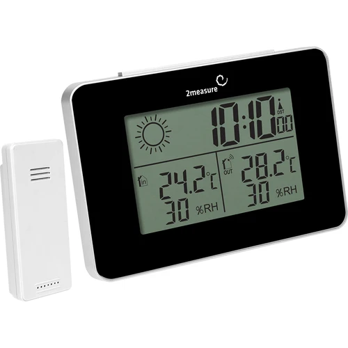 Stație meteo RCC – electronică, fără fir, cu senzor iluminat, neagră