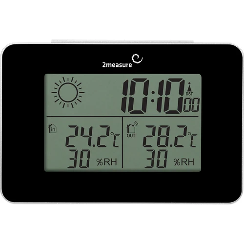 Stație meteo RCC – electronică, fără fir, cu senzor iluminat, neagră - 2
