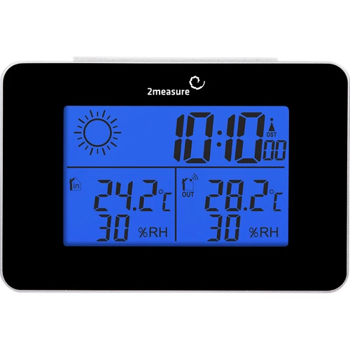 Stație meteo RCC – electronică, fără fir, cu senzor iluminat, neagră - 9