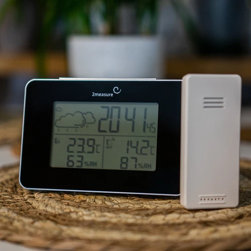 Stație meteo RCC – electronică, fără fir, cu senzor iluminat, neagră - 17