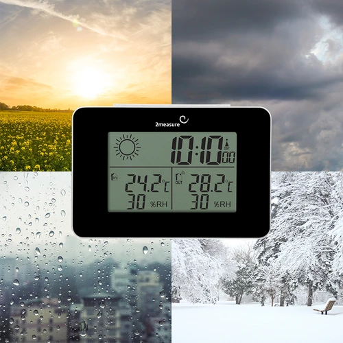 Stație meteo RCC – electronică, fără fir, cu senzor iluminat, neagră - 21