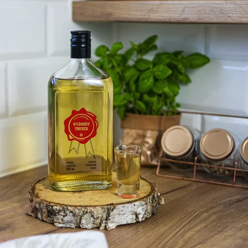 Sticlă 500 ml cu capac cu filet, inscripție „Wyborny Trunek”, 1 bucată. - 7
