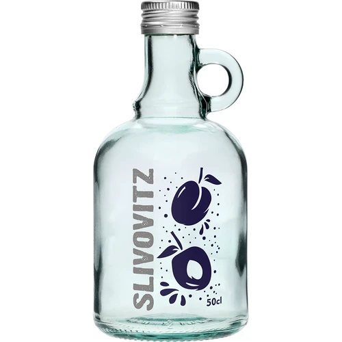 Sticlă 0,5 L cu capac și imprimare în 2 culori Slivovitz - 4 buc. - 3