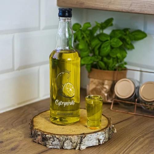 Sticlă 500 ml cu capac cu filet, inscripție „Cytrynówka”, 1 bucată - 7