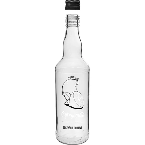 Sticlă 500 ml cu capac cu filet, inscripție „Cytrynówka”, 1 bucată - 2