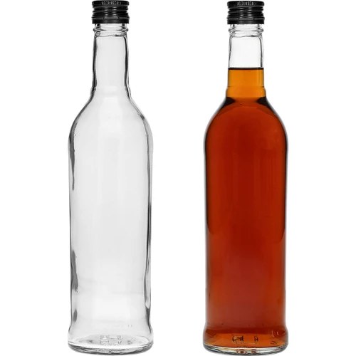 Sticlă 500 ml Subțire, cu capac negru, pentru vodcă, 6 buc. - 5