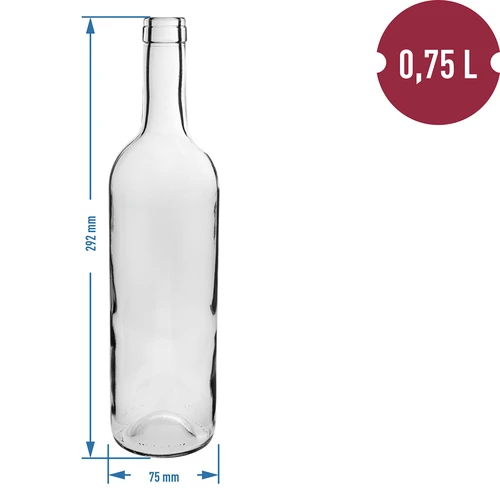 Sticlă Albă pentru vin 0,75 L - pachet 8 buc. - 3