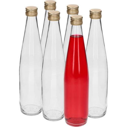 Sticlă Club 500 ml cu capac filetat auriu, set de 6 buc. - 3