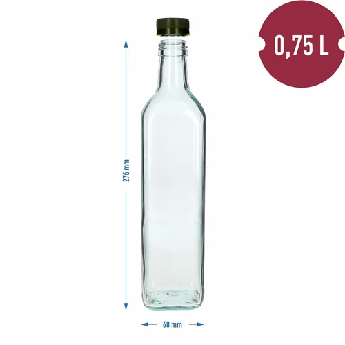 Sticlă Marasca 750 ml cu capac filetat, 1 buc. - 4