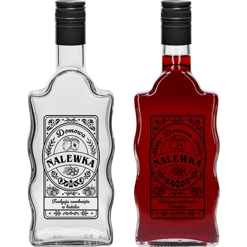 Sticlă Klasztorna 500 ml cu capac filetat, inscripție „Nalewka”, 1 buc. - 2