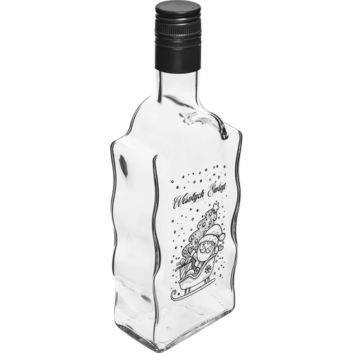 Sticlă Klasztorna 500 ml cu capac, imprimare „Moș Crăciun”, 1 buc.