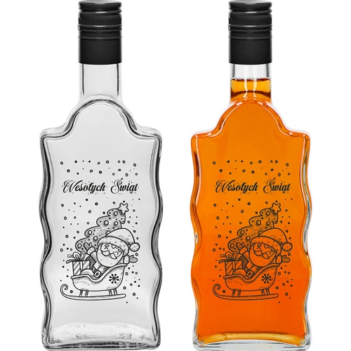Sticlă Klasztorna 500 ml cu capac, imprimare „Moș Crăciun”, 1 buc. - 2