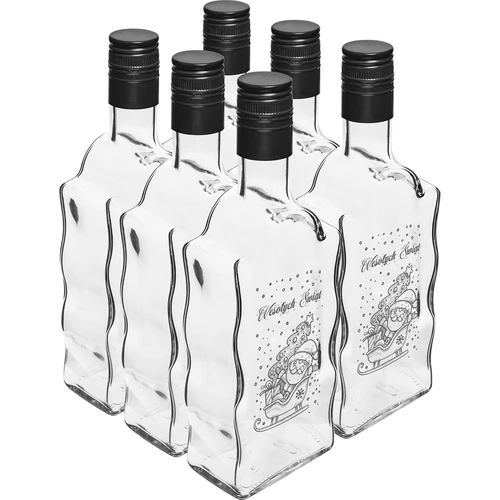 Sticlă Klasztorna 500 ml cu capac, imprimare „Moș Crăciun”, 1 buc. - 4