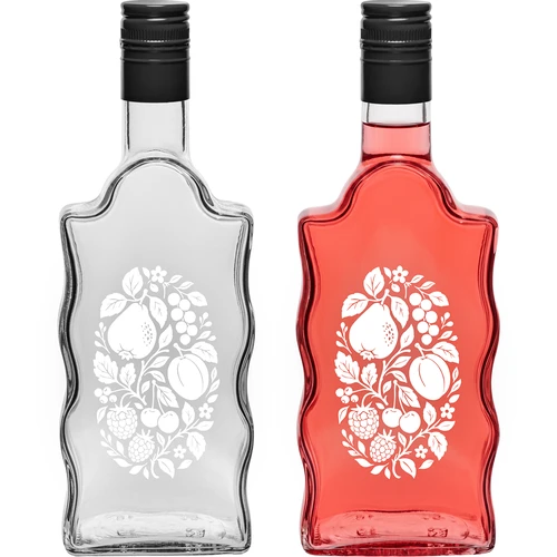 Sticlă Klasztorna 500 ml cu capac și imprimeu „Fructe”, model 1 - 3