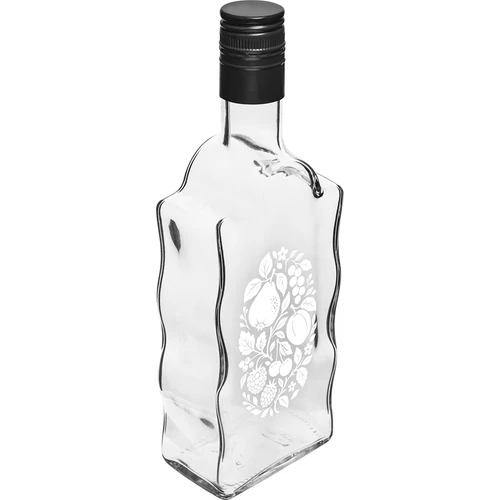 Sticlă Klasztorna 500 ml cu capac și imprimeu „Fructe”, model 1