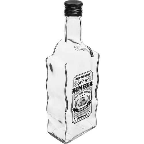 Sticlă Klasztorna 500 ml cu capac cu filet, inscripție „Bimber”, 1 buc.