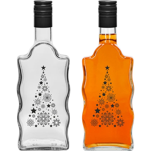 Sticlă Klasztorna 500 ml cu capac, imprimeu „Brad de Crăciun”, 1 buc. - 2