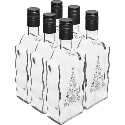 Sticlă Klasztorna 500 ml cu capac, imprimeu „Brad de Crăciun”, 1 buc. - 4