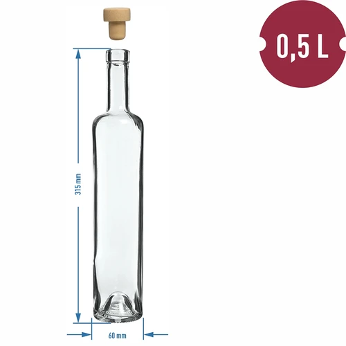 Sticlă Marina 500 ml cu dop, 1 buc. - 4