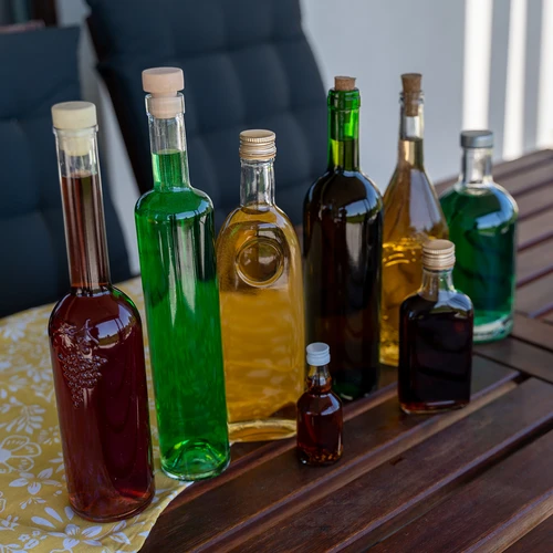 Sticlă pentru lichioruri ploscuță cu capac 200 ml 10 buc - 11