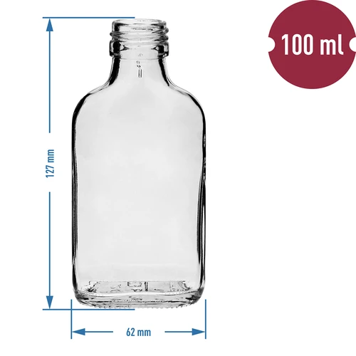 Sticlă pentru lichioruri tip ploscă 100 ml 10 buc. - 4