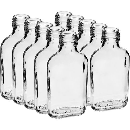 Sticlă pentru lichioruri tip ploscă 100 ml 10 buc.