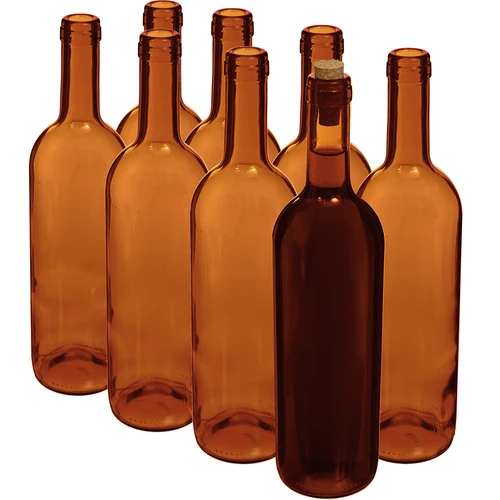 Sticlă pentru vin 0,75 L maro - pachet de 8 buc. - 2