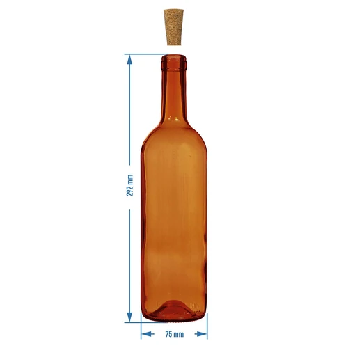 Sticlă pentru vin 0,75 L maro - pachet de 8 buc. - 6