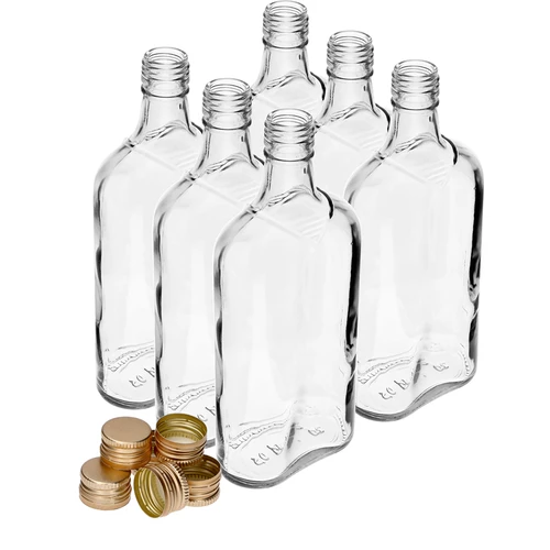 Sticlă Ploscă 500 ml cu capac, 6 buc. - 10