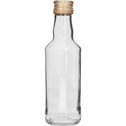 Sticlă clasică pentru băuturi spirtoase 200 ml, cu capac auriu fi 28, 1 buc.