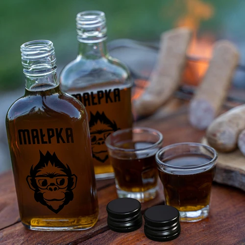 Sticlă ploscuță 200 ml cu capac, imprimeu „Maimuțică”, 1 buc. - 6