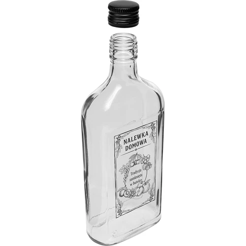 Sticlă tip ploscă 500 ml cu capac filetat, inscripție „Nalewka domowa”, 1 buc. - 3