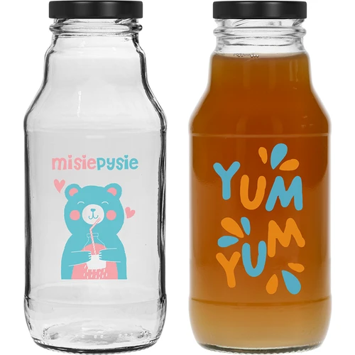 Sticlă twist off 330 ml cu capac fi43 și imprimare colorată - 6 buc. - 5