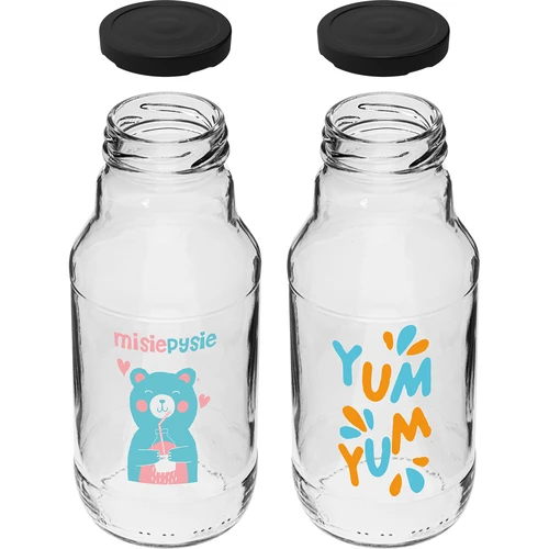 Sticlă twist off 330 ml cu capac fi43 și imprimare colorată - 6 buc. - 4