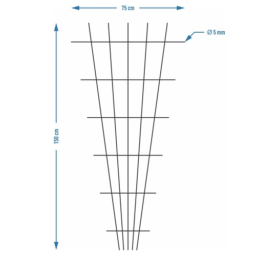 Suport pentru plante - grilaj de grădină îngustat 150 x 75cm - 7