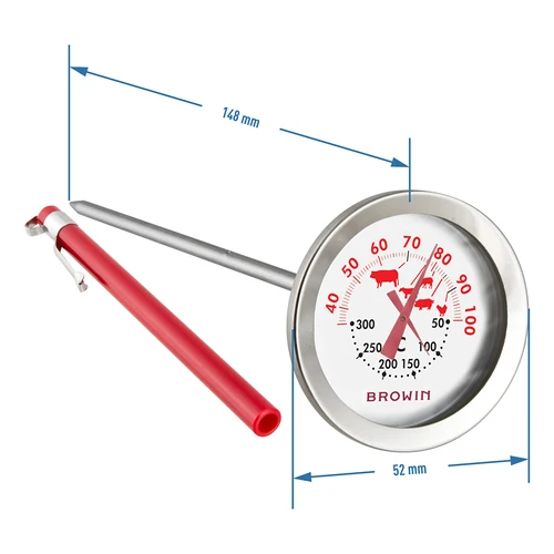 Termometru cu scară dublă (30°C până la 100°C) / (50°C până la 300°C) 13,0cm - 3