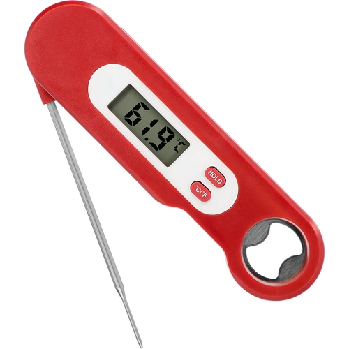 Termometru culinar electronic cu sondă pliabilă (-50/+300℃), roșu