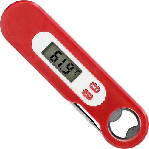 Termometru culinar electronic cu sondă pliabilă (-50/+300℃), roșu - 2