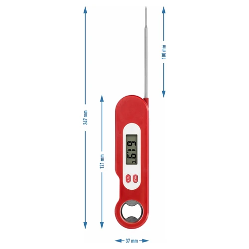 Termometru culinar electronic cu sondă pliabilă (-50/+300℃), roșu - 5