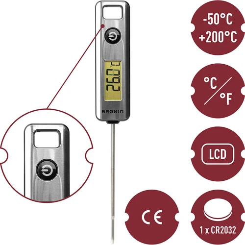 Termometru de bucătărie electronic, LCD (-50°C până la +200°C) - 5