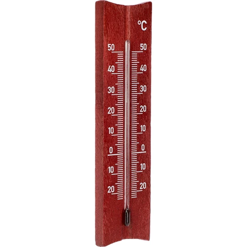 Termometru de cameră din lemn (-20 la +50°C), culoare mahon, 15 cm - 2