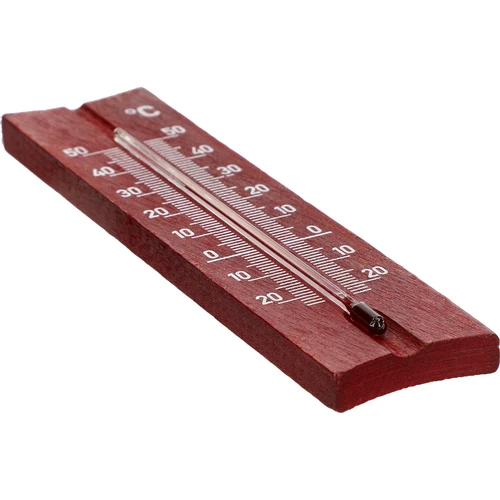 Termometru de cameră din lemn (-20 la +50°C), culoare mahon, 15 cm - 4