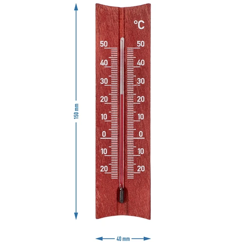 Termometru de cameră din lemn (-20 la +50°C), culoare mahon, 15 cm - 5